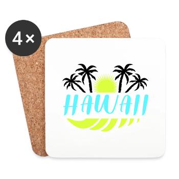 Hawaï - Dessous de verre (lot de 4) - blanc - Devant