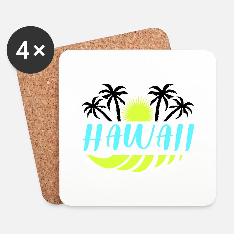 hawaii - Untersetzer (4er-Set) - Weiß