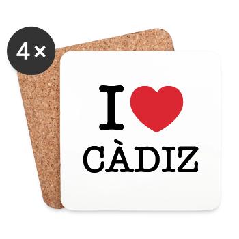 Ich liebe Cádiz | Cádiz | I Heart Cádiz | Spanien - Untersetzer (4er-Set) - Weiß - Vorne