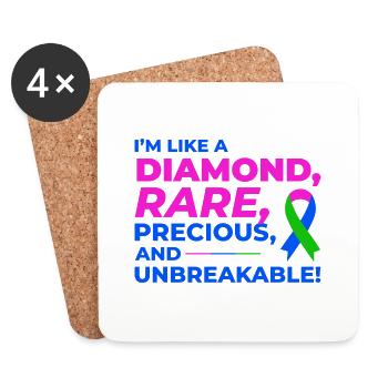 Diamond Like Rare Disease Stand Out for Awareness - Coasters (set of 4) - white - Front