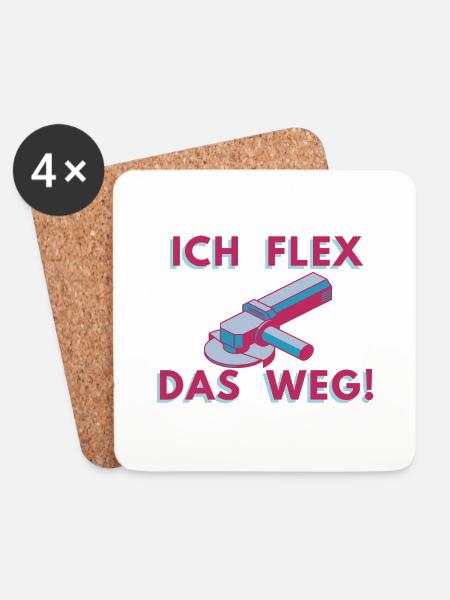 Winkelschleifer Flex Schweissen Metallarbeiter - Untersetzer (4er-Set) - Weiß