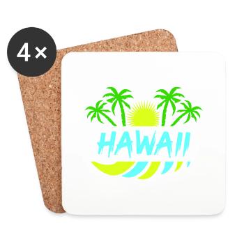 Hawaï - Dessous de verre (lot de 4) - blanc - Devant