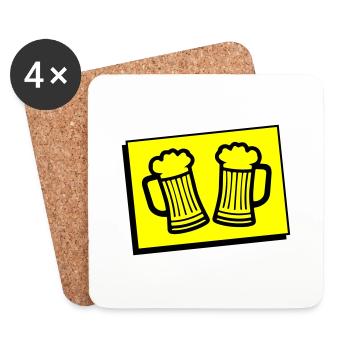 Bière Chope De Bière Symbole Booze Verre À Bière - Dessous de verre (lot de 4) - blanc - Devant