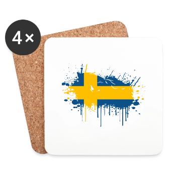 Suède Suède Scandinavie Pays nordiques Viking Europe - Dessous de verre (lot de 4) - blanc - Devant
