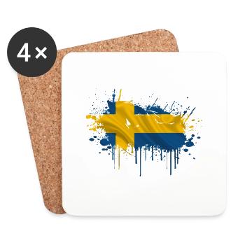 Suède Suède Scandinavie Pays nordiques Viking Europe - Dessous de verre (lot de 4) - blanc - Devant
