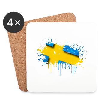 Suède Suède Scandinavie Pays nordiques Viking Europe - Dessous de verre (lot de 4) - blanc - Devant