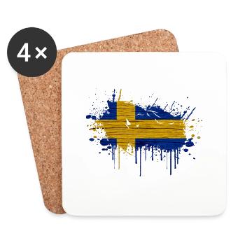 Suède Suède Scandinavie Pays nordiques Viking Europe - Dessous de verre (lot de 4) - blanc - Devant