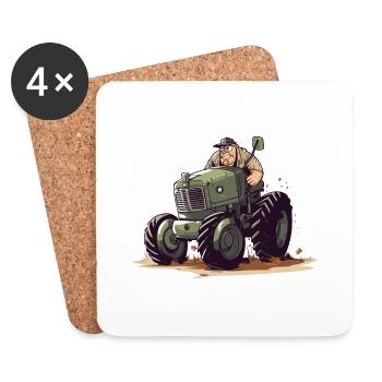 Denis the Angry Farmer - Coasters (set of 4) - white - Front