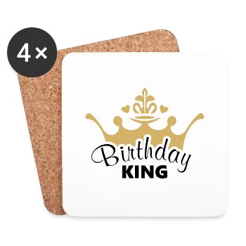 Birthday king - Coasters (set of 4) - white - Front