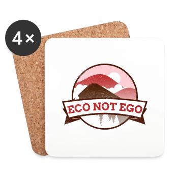 Eco not Ego - Untersetzer (4er-Set) - Weiß - Vorne