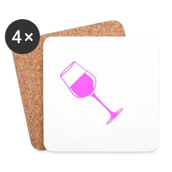 Wine Glass Red Wine Symbol Wine - Coasters (set of 4) - white - Front