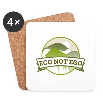 Eco not Ego - Coasters (set of 4) - white - Front