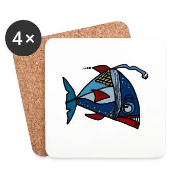Fisch - Untersetzer (4er-Set) - Weiß - Vorne