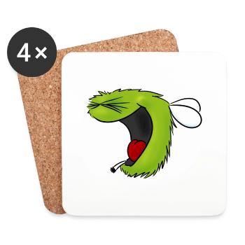 Hahahahaha -Hummel - Untersetzer (4er-Set) - Weiß - Vorne