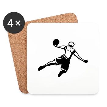Basket-ball Basketball Basket - Dessous de verre (lot de 4) - blanc - Devant