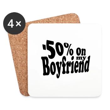 -50% on my Boyfriend - Dessous de verre (lot de 4) - blanc - Devant