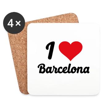 I Love Barcelona - Untersetzer (4er-Set) - Weiß - Vorne
