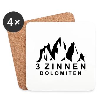 3 Pics Dolomites - Dessous de verre (lot de 4) - blanc - Devant