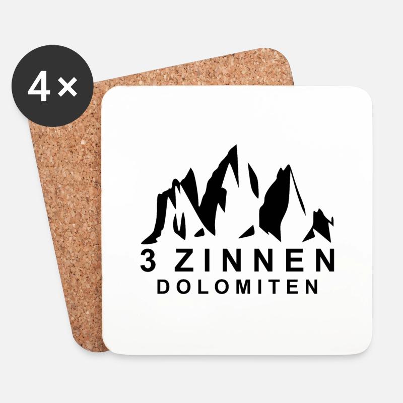 3 Zinnen Dolomiten - Untersetzer (4er-Set) - Weiß