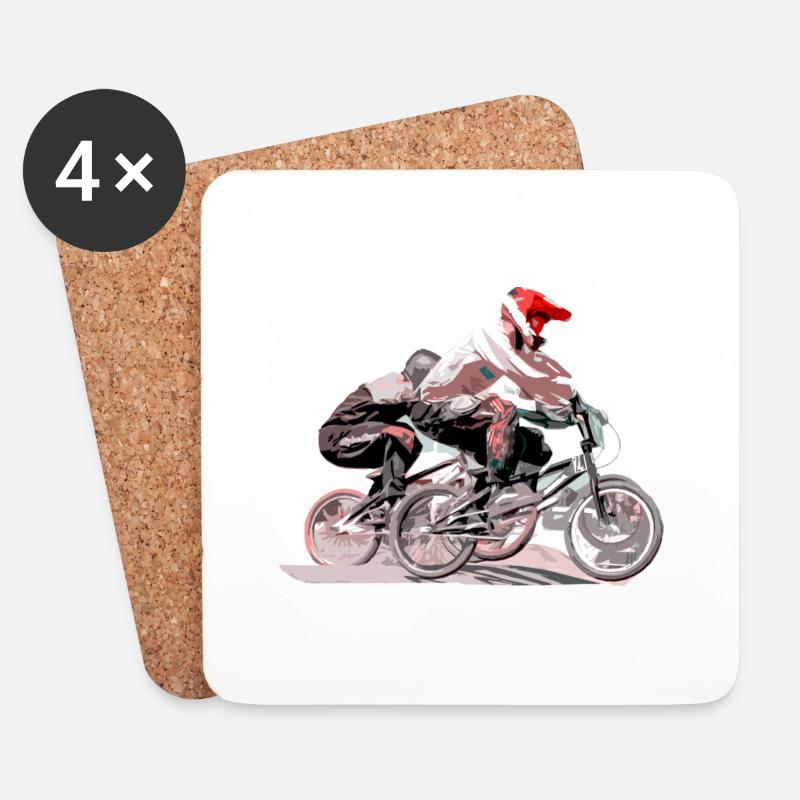 BMX - Untersetzer (4er-Set) - Weiß