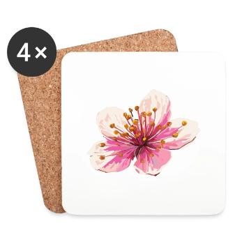Cherry blossom - Coasters (set of 4) - white - Front