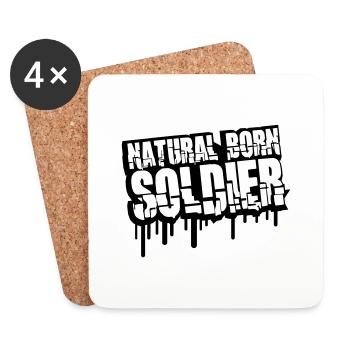 Natural Born Soldier War General Freedom Fighter - Coasters (set of 4) - white - Front