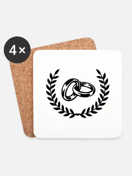 eheringe - Untersetzer (4er-Set) - Weiß