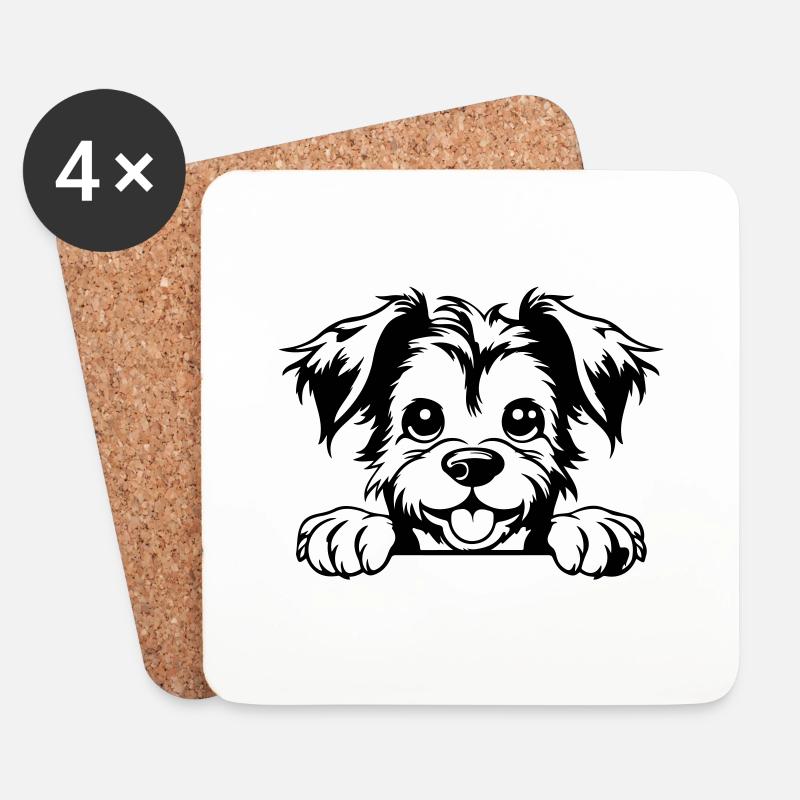 Yorkshire Terrier - Untersetzer (4er-Set) - Weiß