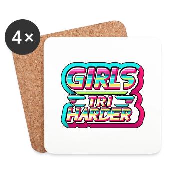 Girls Tri Harder 9 - Coasters (set of 4) - white - Front