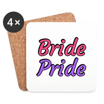 Bride Pride - Lesbian Wedding - Coasters (set of 4) - white - Front