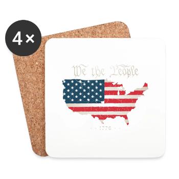 We the People - Founding Fathers Constitution - Coasters (set of 4) - white - Front