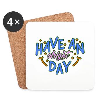 Have a nice day - Coasters (set of 4) - white - Front