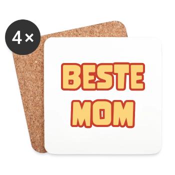 Supermama in Comic-Schrift - Untersetzer (4er-Set) - Weiß - Vorne