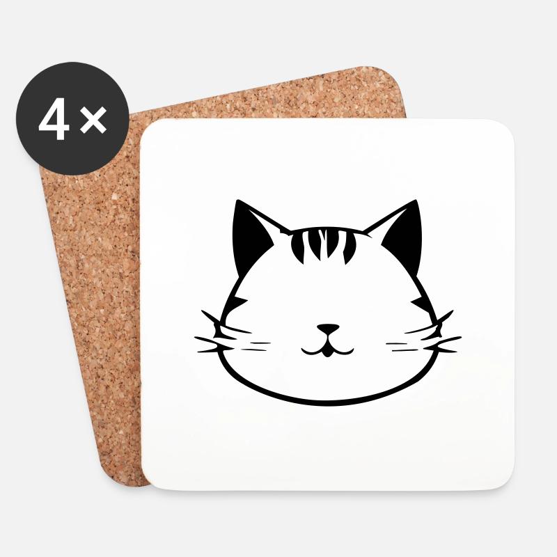 Cat - Untersetzer (4er-Set) - Weiß