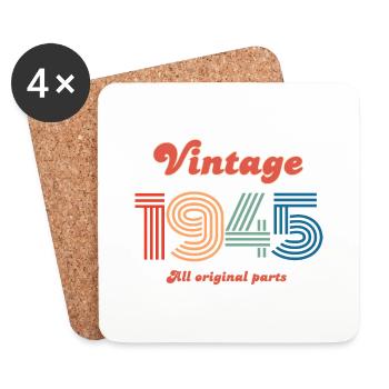 Vintage 1945 all original parts - Dessous de verre (lot de 4) - blanc - Devant