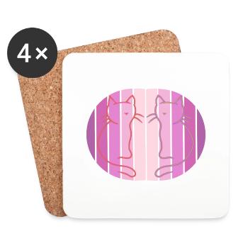Retro Cats Vintage 80's 90's Girls - Coasters (set of 4) - white - Front