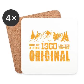 1960 - 1960 Geburtstagsgeschenk - Untersetzer (4er-Set) - Weiß - Vorne