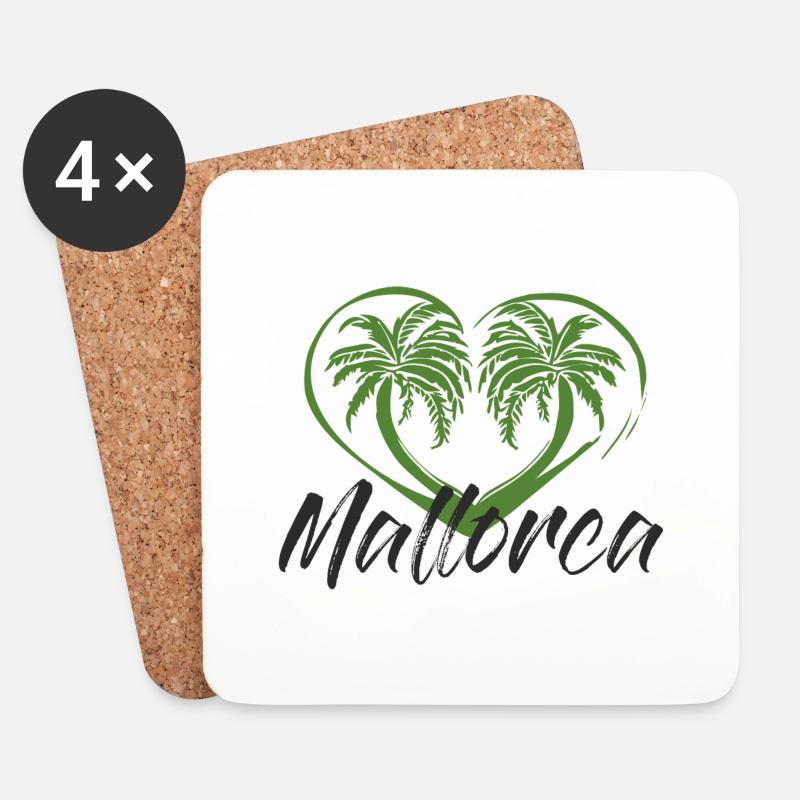 Mallorca Urlaub - Untersetzer (4er-Set) - Weiß