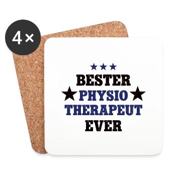 Bester Physio Therapeut Physiotherapie Therapeuten - Untersetzer (4er-Set) - Weiß - Vorne