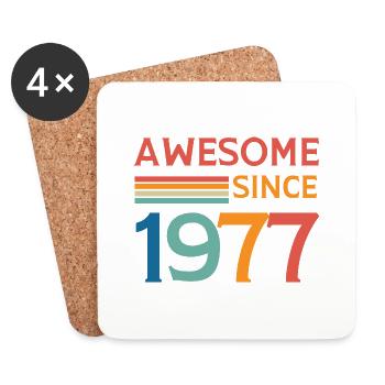 Awesome since 1977 - Coasters (set of 4) - white - Front