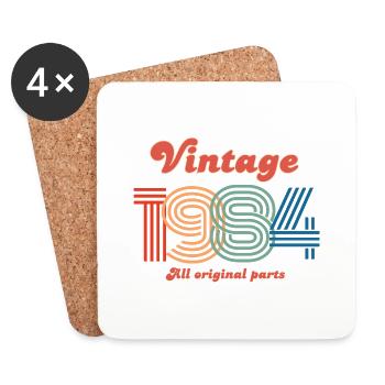 Vintage 1984 all original parts - Dessous de verre (lot de 4) - blanc - Devant