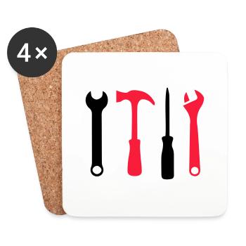 Tool Icons - Coasters (set of 4) - white - Front