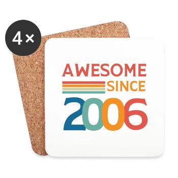Awesome since 2006 - Coasters (set of 4) - white - Front