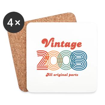 Vintage 2008 all original parts - Dessous de verre (lot de 4) - blanc - Devant