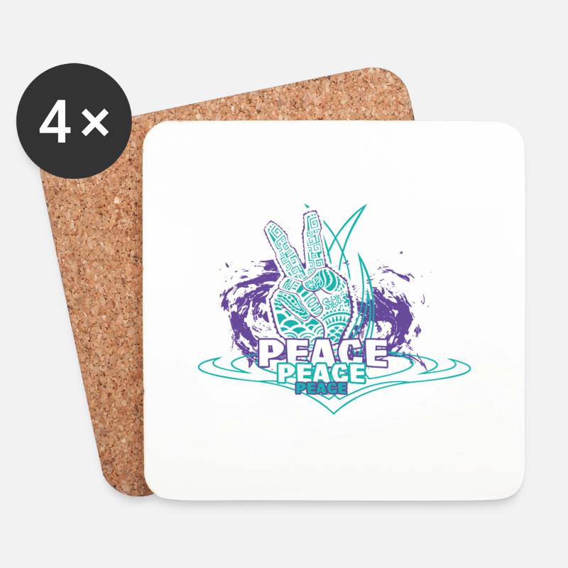 Peace - Coasters (set of 4) - white