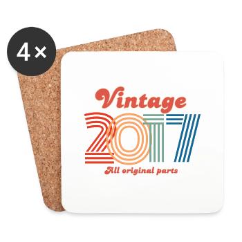 Vintage 2017 all original parts - Dessous de verre (lot de 4) - blanc - Devant