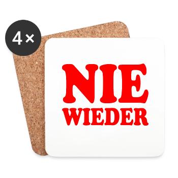 Nie wieder - Untersetzer (4er-Set) - Weiß - Vorne