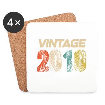 Jahrgang 2010 Retro - Bestseller - Untersetzer (4er-Set) - Weiß - Vorne