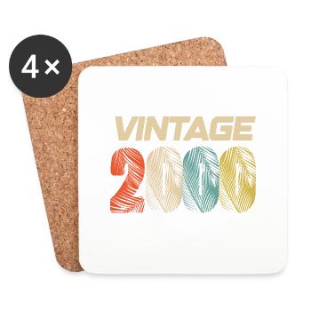 Vintage 2000 Retro - Best-seller - Dessous de verre (lot de 4) - blanc - Devant