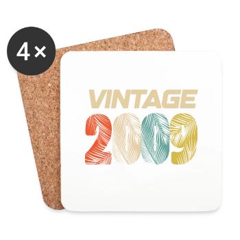 Jahrgang 2009 Retro - Bestseller - Untersetzer (4er-Set) - Weiß - Vorne
